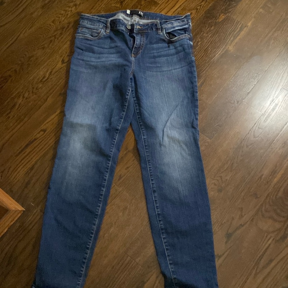 KUT from Kloth Jeans. Worn 2x - mid waist, straight leg. Not too tight in legs.